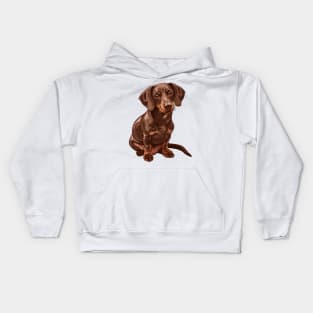 Valentine Dachshund Shaped Chocolate Kids Hoodie